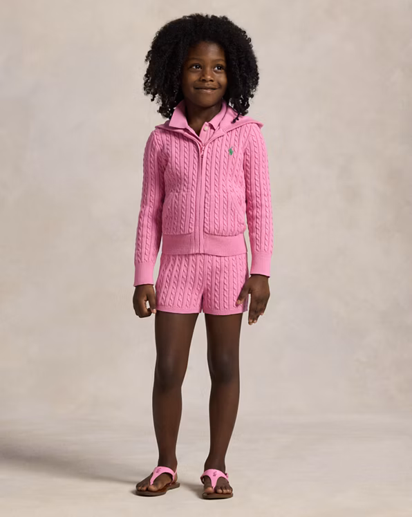 Mini-Cable Cotton Full-Zip Hoodie