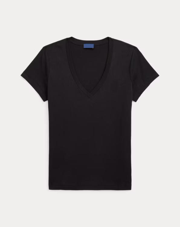 Cotton Jersey V-Neck T-Shirt