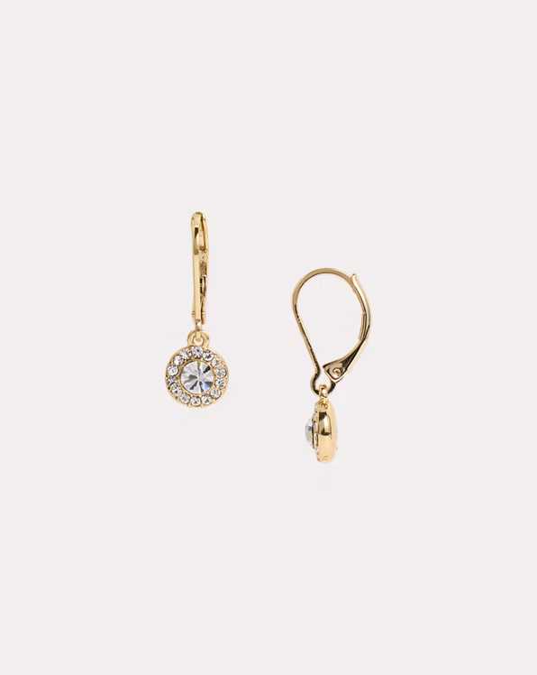 Pavé Gold-Plated Drop Earrings