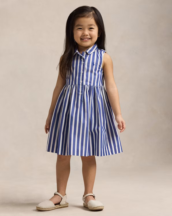 Striped Cotton Poplin Shirtdress