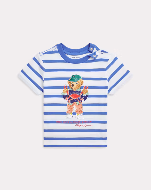 Polo Bear Striped Cotton Jersey T-Shirt