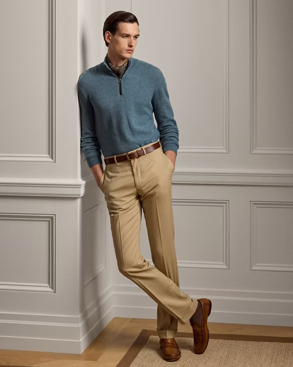 Birdseye Cashmere Quarter-Zip Jumper