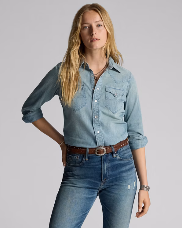 Indigo Denim Western Shirt