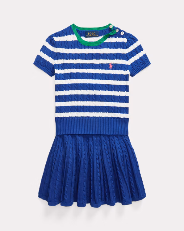 Striped Cotton Jumper & Skirt Set