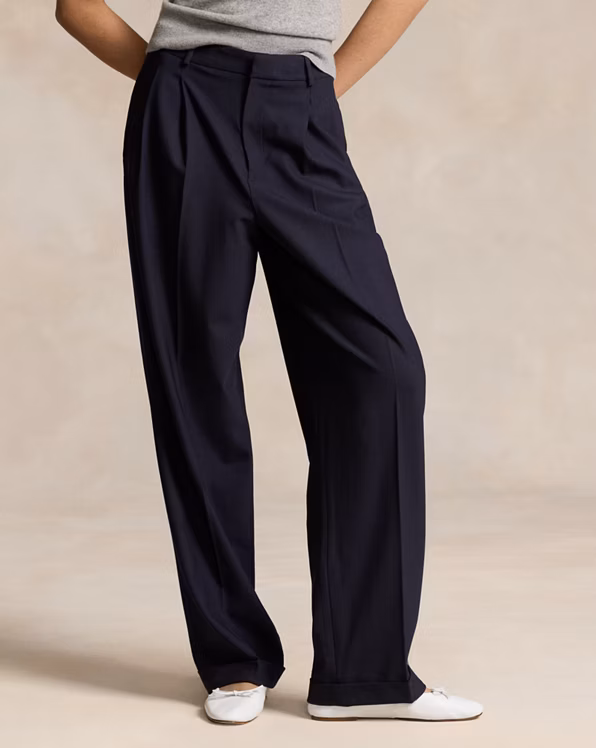 Wool-Blend Wide-Leg Trouser