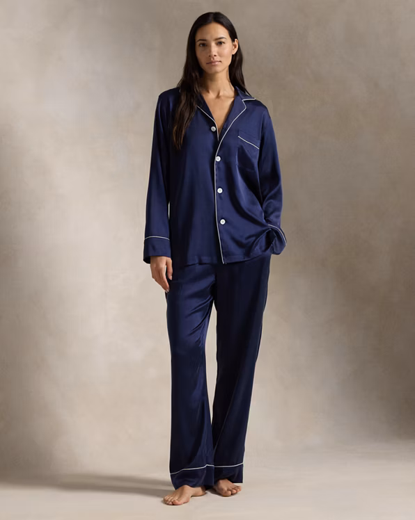 Stretch Silk Long-Sleeve Pyjama Set