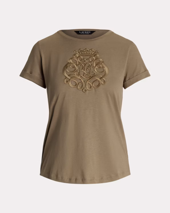 Embroidered-Logo Cotton-Blend Jersey Tee