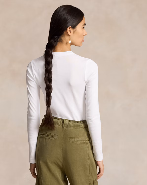 Slim Fit Cotton Long-Sleeve Tee