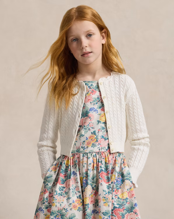 Pointelle-Knit Cotton Cardigan