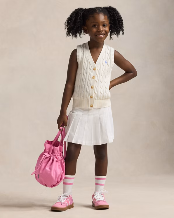 Cable-Knit Cotton Sleeveless Jumper