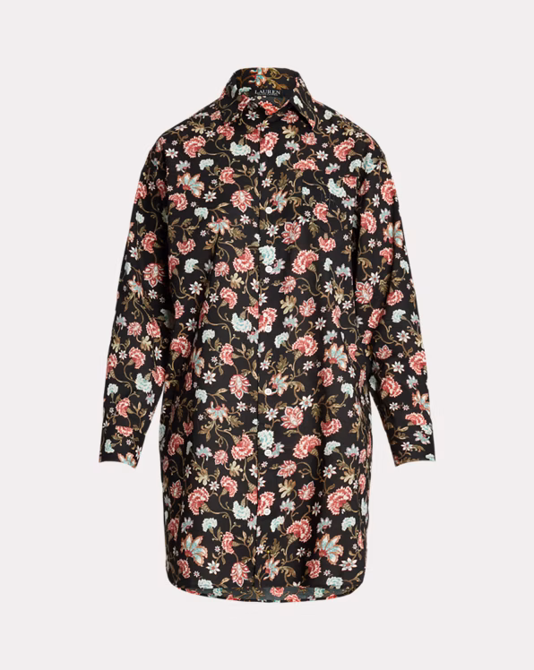 Floral Cotton-Blend Lawn Sleep Shirt