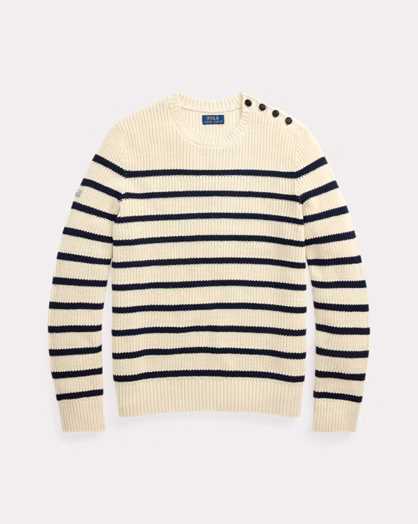 Striped Cotton-Linen Jumper