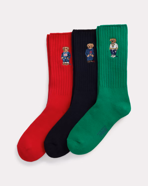 Polo Bear Crew 3-Sock Gift Set