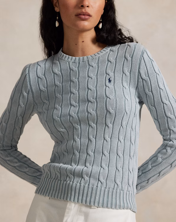 Cable-Knit Cotton Crewneck Jumper