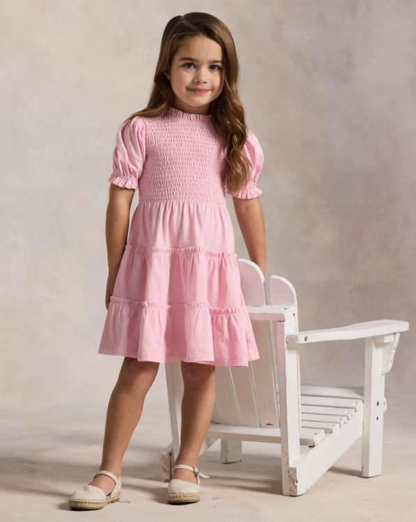 Smocked Cotton Jersey Dress