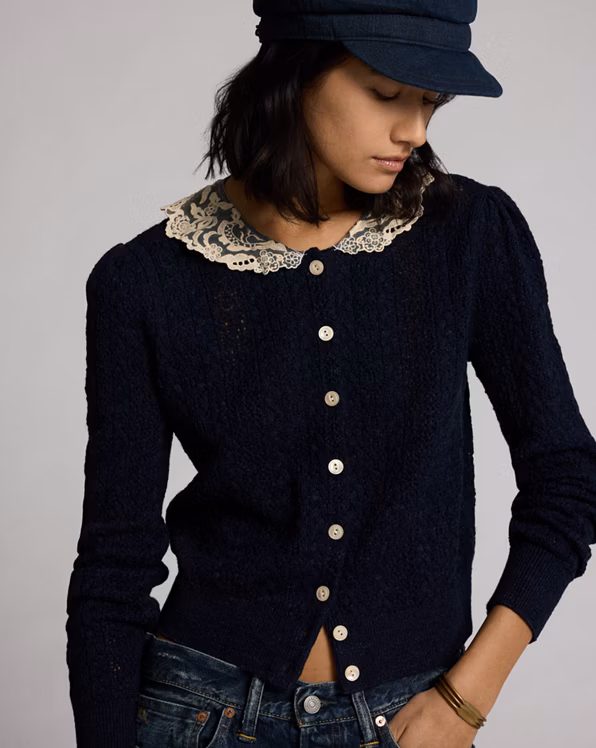 Cable-Knit Pointelle Cardigan