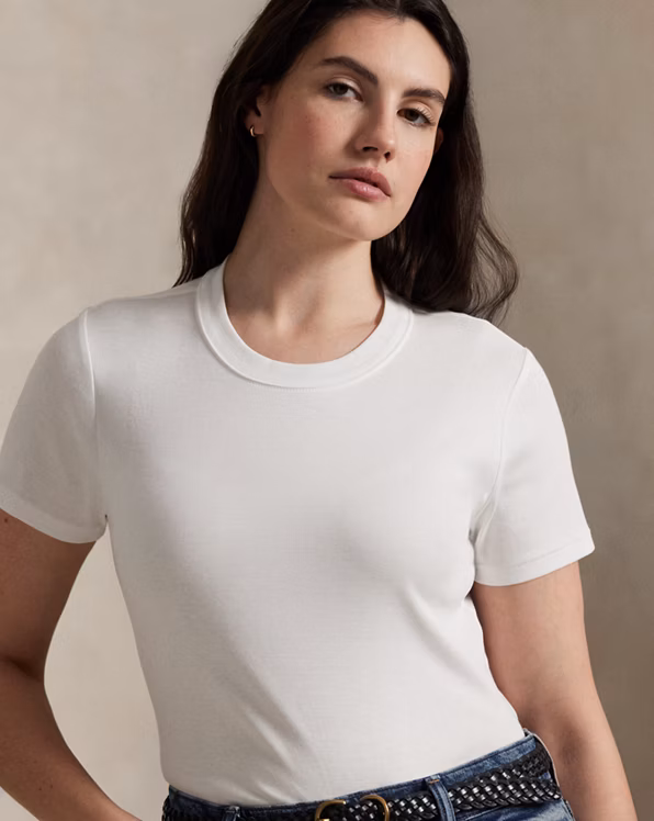 Slim Fit Rib-Knit Cotton Tee