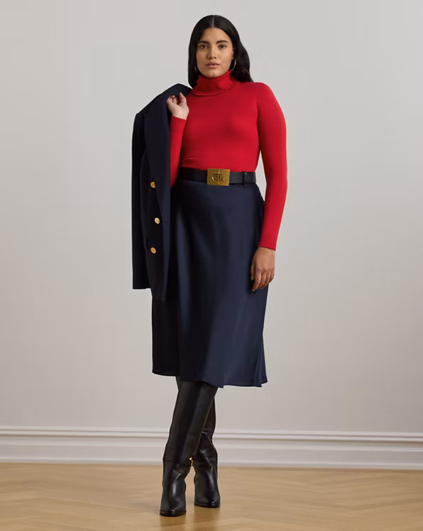 Satin Charmeuse Midi Skirt