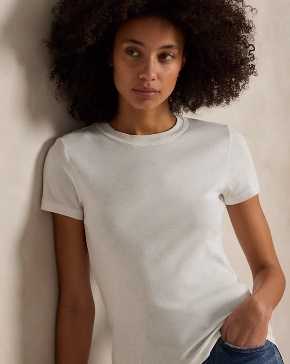 Slim Fit Rib-Knit Cotton Tee