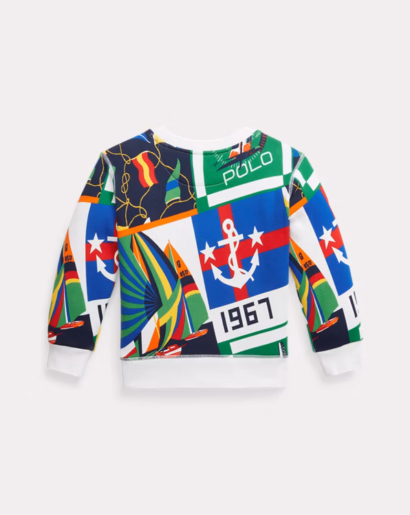 Nautical-Print Fleece Sweatshirt