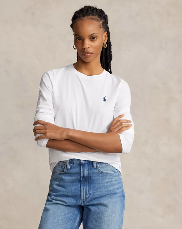 Long-Sleeve Jersey Crewneck T-Shirt