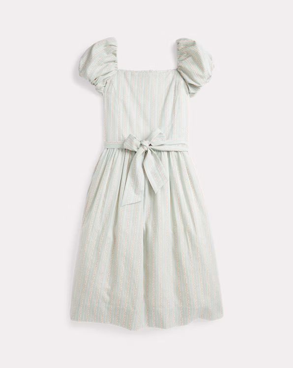 Striped Belted Dobby Dress