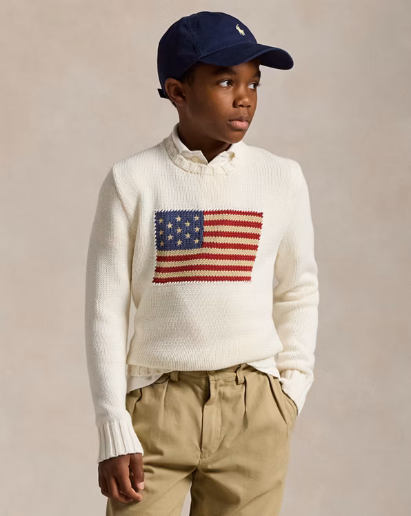 Flag Cotton Crewneck Jumper