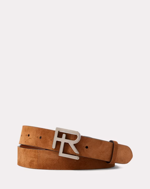 RL-Buckle Calf-Suede Belt