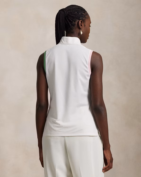 Slim Fit Sleeveless Quarter-Zip Polo