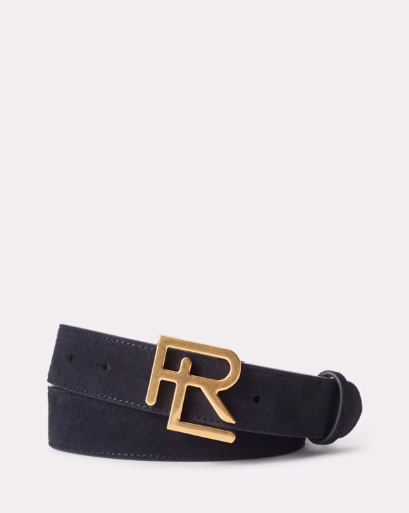 RL-Buckle Calf-Suede Belt