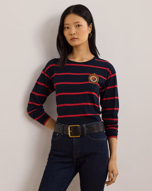 Striped Jersey Long-Sleeve Tee