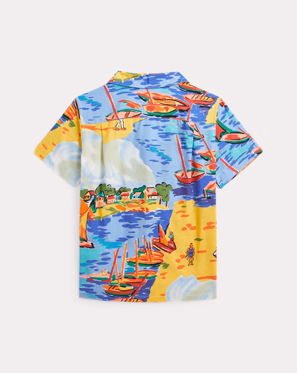 Riviera-Print Cotton Camp Shirt