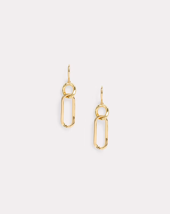 Gold-Plated Link Drop Earrings