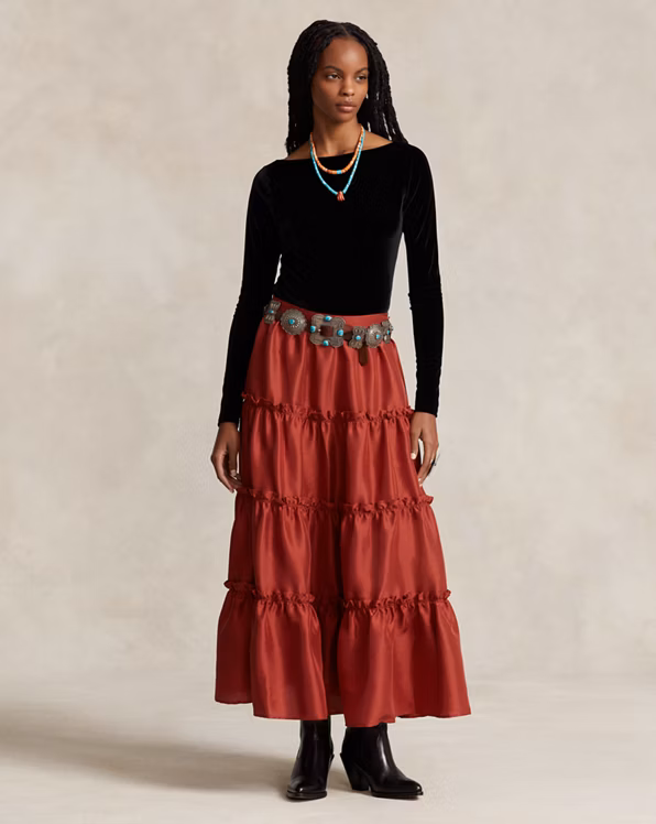 PRL x Naiomi Glasses Silk Maxiskirt