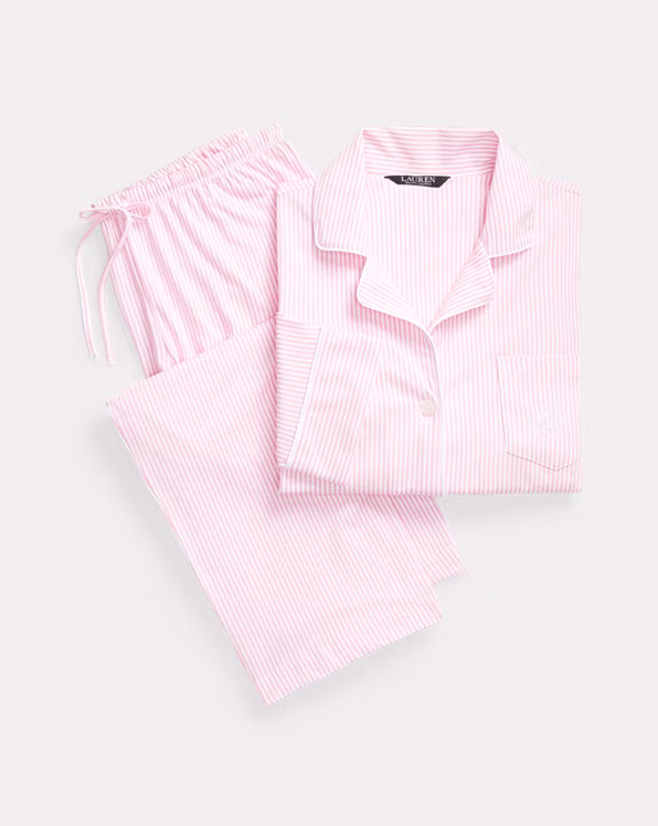 Striped Cotton Jersey Capri Sleep Set