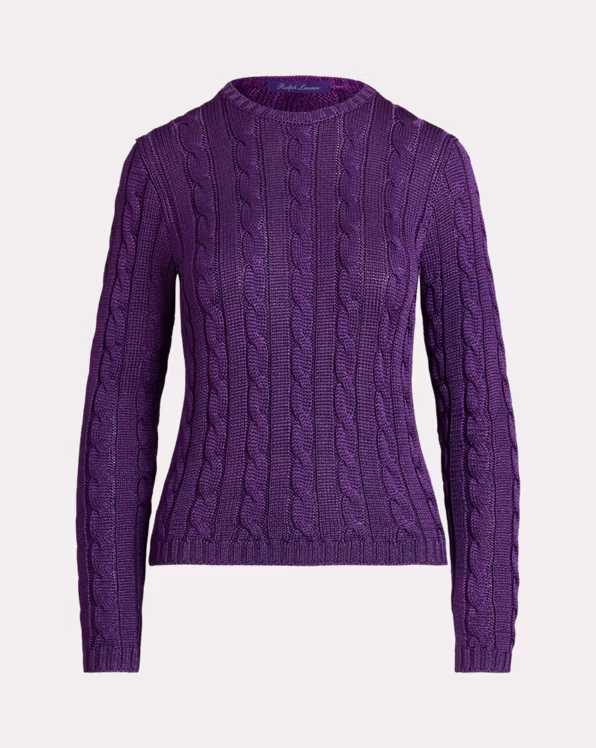 Cable-Knit Silk Crewneck Jumper
