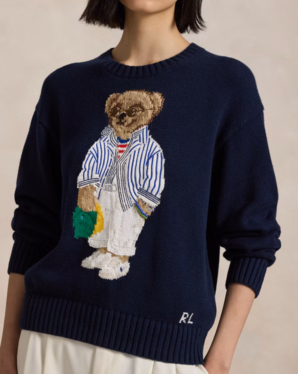Polo Bear Cotton Crewneck Jumper