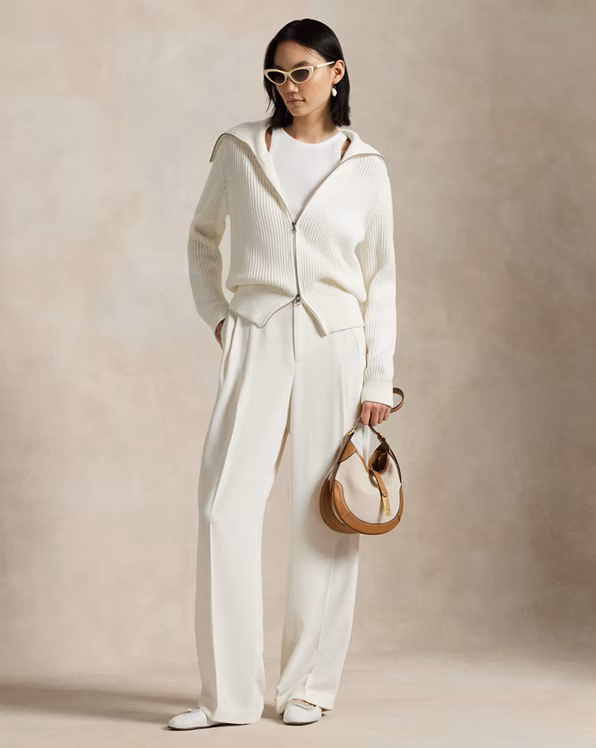 Rib-Knit Cotton Full-Zip Jumper