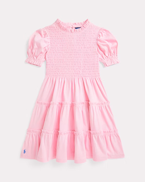 Smocked Cotton Jersey Dress