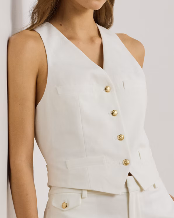 Stretch Cotton Canvas & Twill Waistcoat