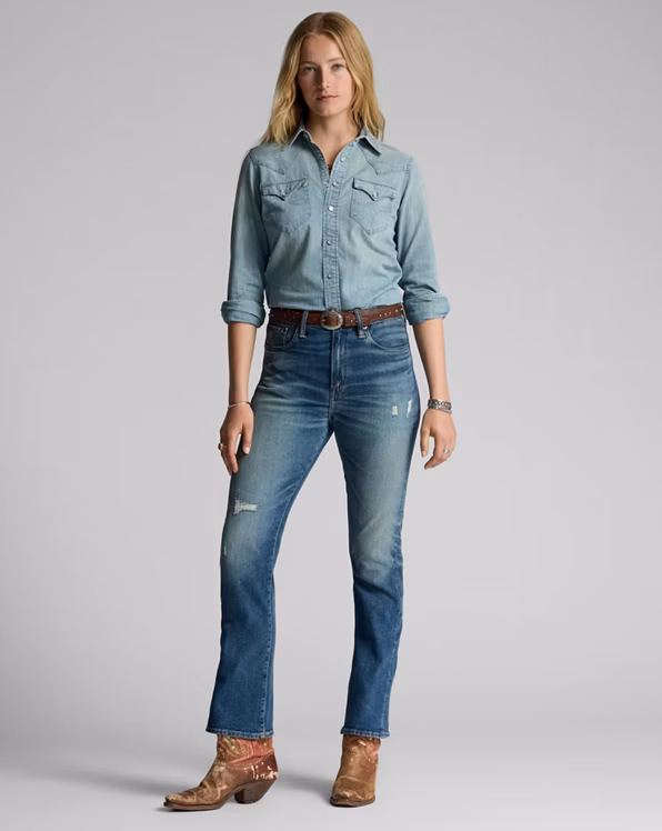 Indigo Denim Western Shirt