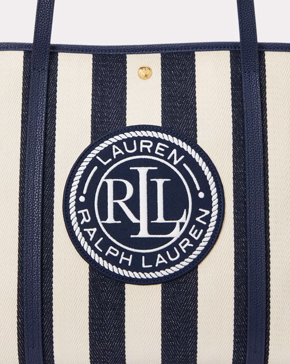 Striped Herringbone Large Emerie Tote