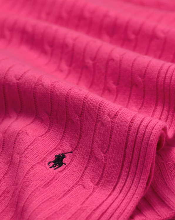 Pink Pony Cable Cashmere Throw Blanket