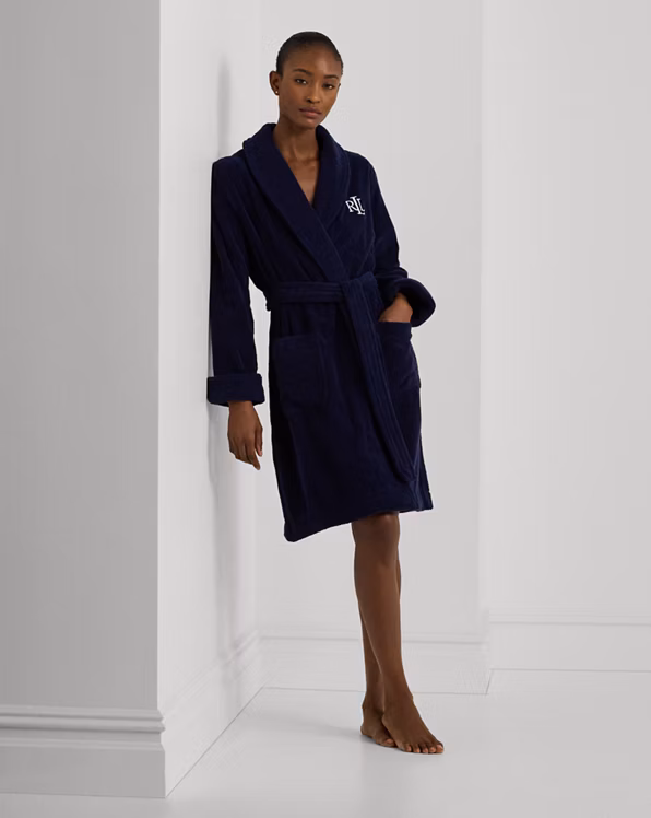 Cotton Terry Shawl-Collar Robe