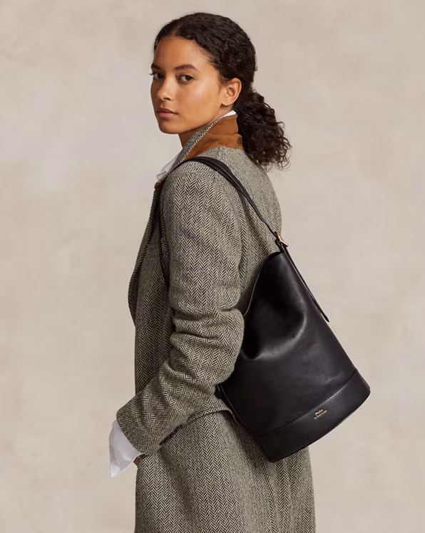 Leather Bellport Bucket Bag