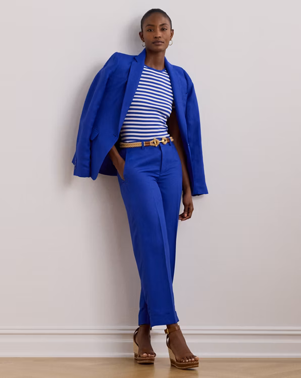 Striped Stretch Cotton Crewneck Tee