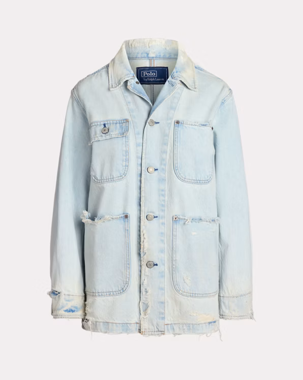 Distressed Denim Utility Jacket