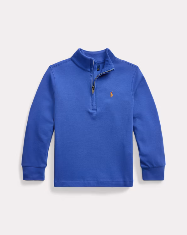 Cotton Interlock Quarter-Zip Pullover