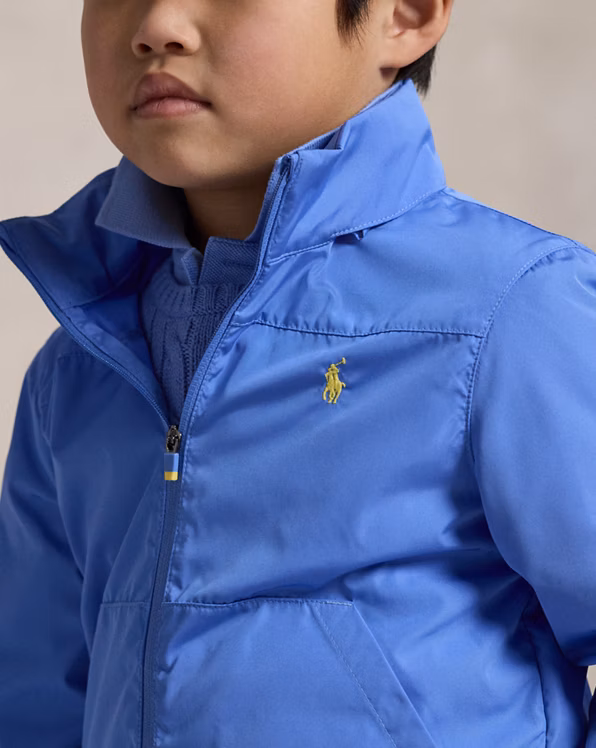Packable Water-Repellent Hooded Jacket