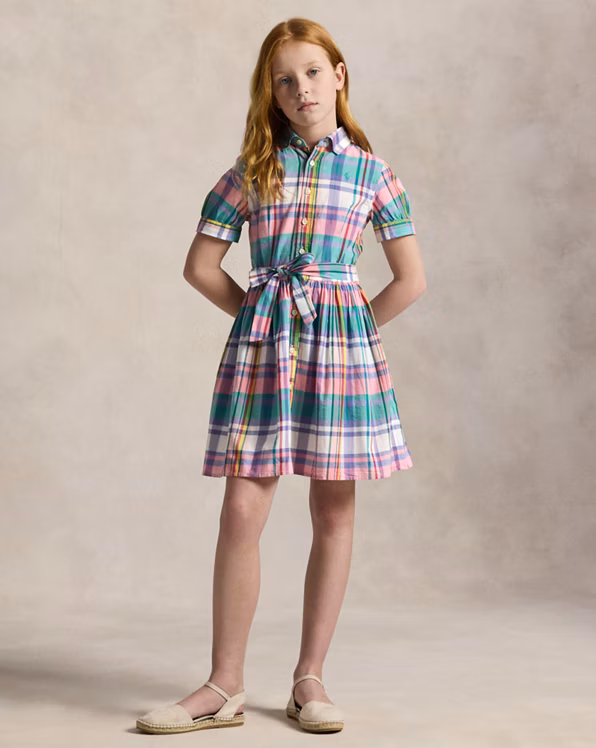 Plaid Cotton Madras Shirtdress